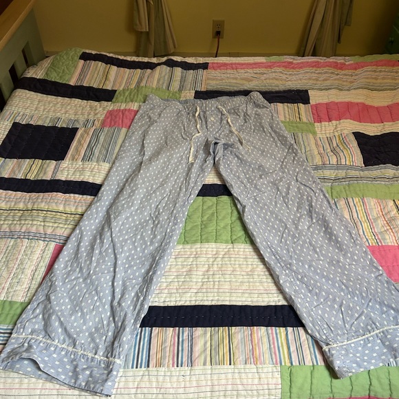 J. Crew Light Blue Polka Dot stripe Pajama Pants - Picture 3 of 5
